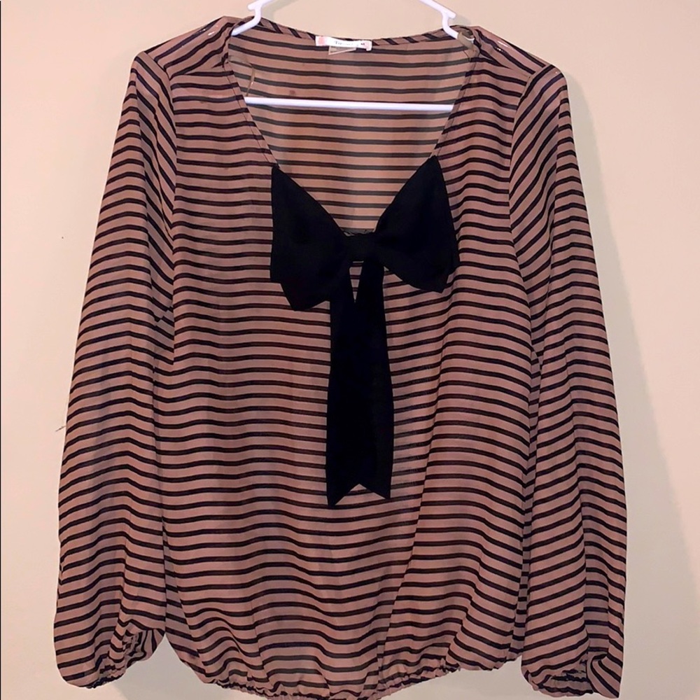 Tan and Black Striped Top Anime Style